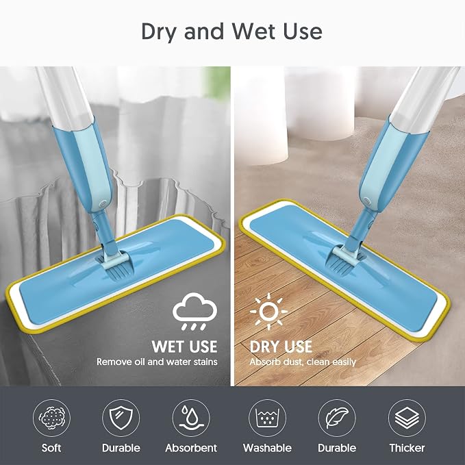 7 Pack Washable Mop Pads for Swiffer PowerMop: Microfiber Wet Mops Refills | Power Mop Pads Reusable Multi-purpose, Hardwood Floor Mop Pads Replacement, for 13''-15'' Spray Mops Multi-surface Floors