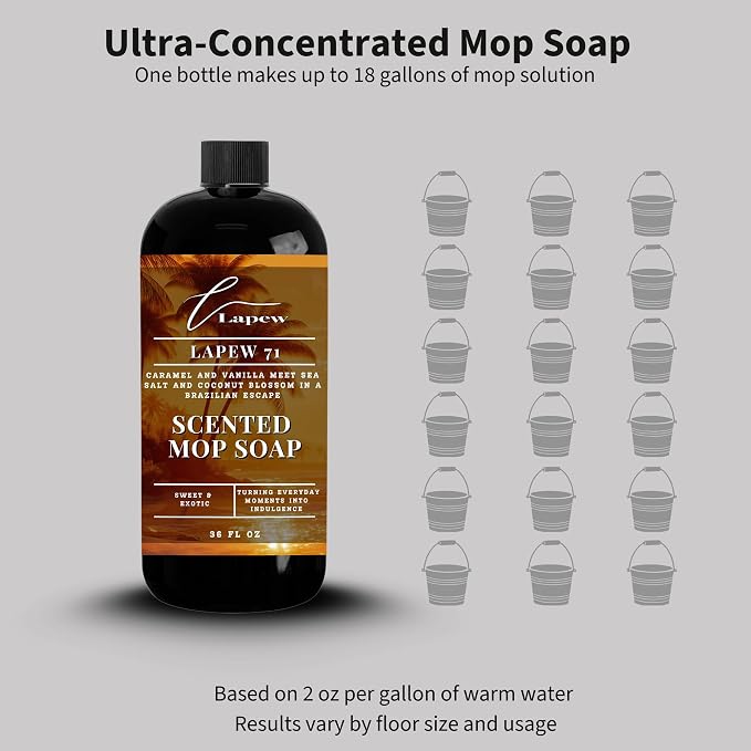 Lapew 71 Scented Mop Soap - Luxury Floor Cleaner Concentrate for Mopping Tile, Laminate, Vinyl & Hardwood | Streak-Free, Low-Foam | 36 oz