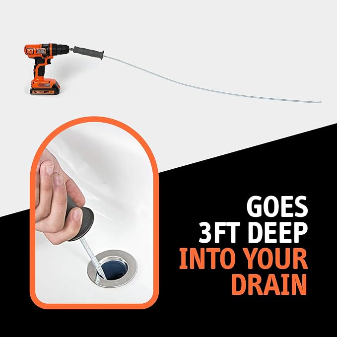DrainShroom DSSNK070 Revolutionary Tub and Sink Snake Auger Clog Remover for Bathroom Drains, 42 Inch, Stainless