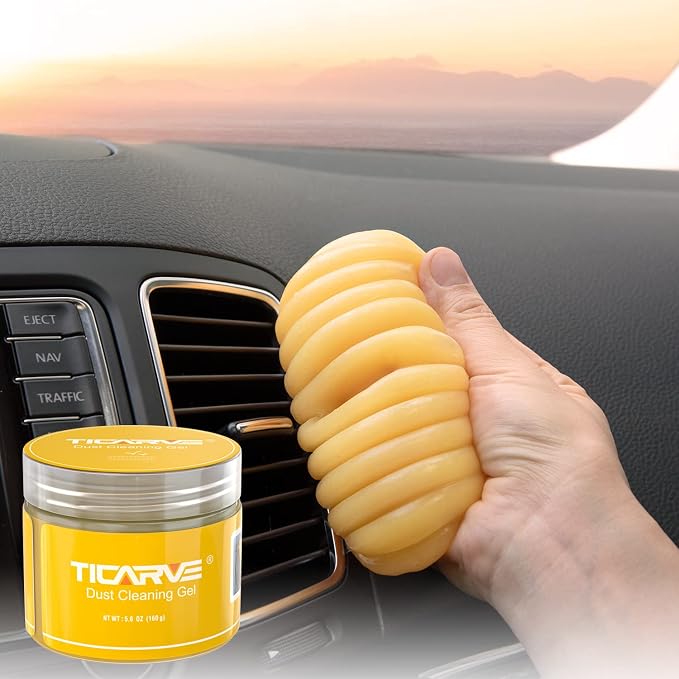 TICARVE Car Cleaning Gel Car Detailing Putty Car Cleaning Putty Gel Auto Detailing Tools Car Interior Cleaner Car Cleaning Kits Cleaning Slime Keyboard Cleaner Yellow | Car Interior Cleaner Supplies Car Putty For Cleaning Car Essentials Keyboard Office...