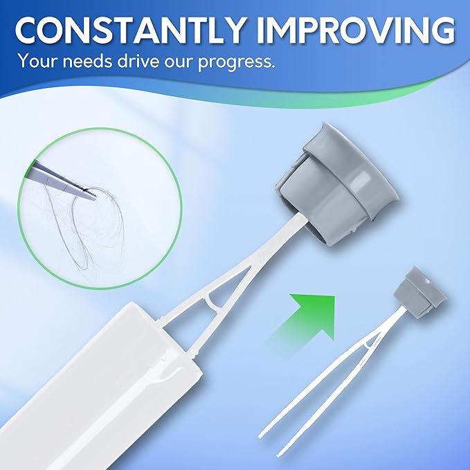BOOMJOY Toilet Brush and Holder Set, Silicone Toilet Bowl Cleaner Brush, Bathroom Cleaning Bowl Kit with Tweezers, Bathroom Accessories with Aluminum Handle - White