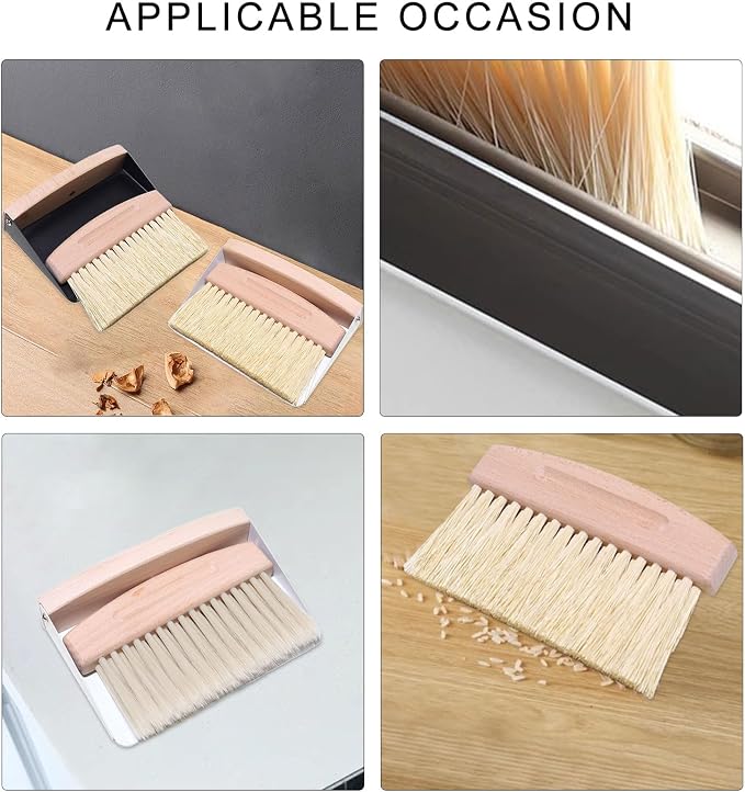 Beechwood Hand Broom And Dustpan For Easy Surfaces And Floor Maintenance Comfortable Grip Brush Beechwood Texture