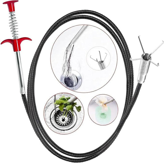 61 inch Drain Snake Flexible Grabber Claw – Toilet Snake Drain Claw for Clog Remover & Pick Up Small Items