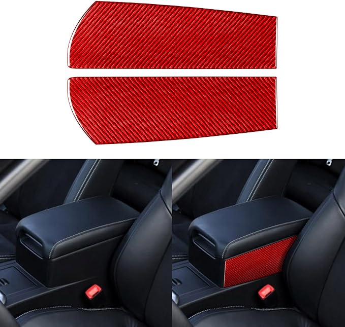 Real Carbon Fiber Trim for Toyota Camry Accessories | for 2012 2013 2014 Center Armrest Storage Box Sides Decoration Panel Interior Thick Overlay Decal