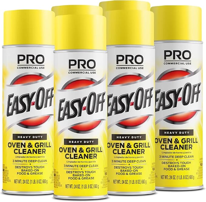 Easy-Off Heavy Duty PRO size Oven Cleaner Foam, Removes Grease & Burned-On Food, For Ovens, Grill Grates & More 24oz (6-count)
