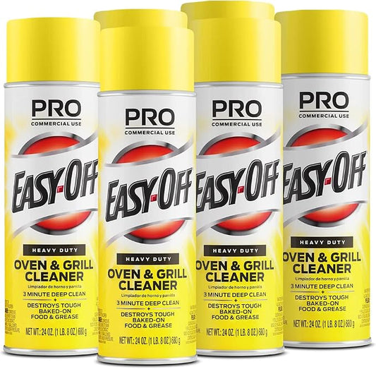Easy-Off Heavy Duty PRO size Oven Cleaner Foam, Removes Grease & Burned-On Food, For Ovens, Grill Grates & More 24oz (6-count)
