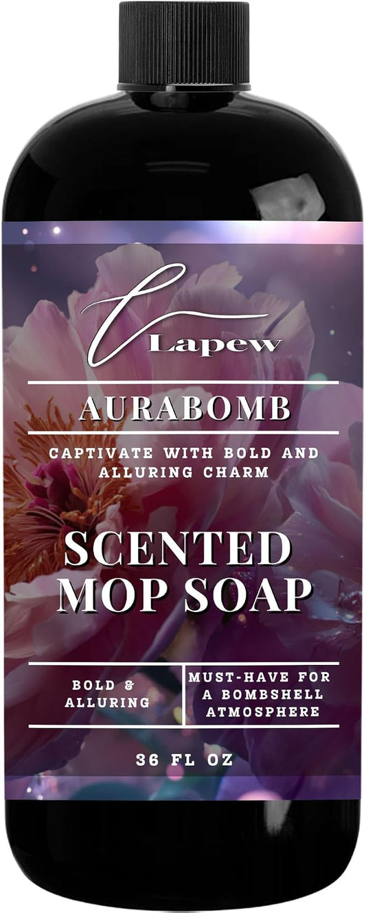 Lapew Aurabomb Scented Mop Soap - Luxury Floor Cleaner Concentrate for Mopping Tile, Laminate, Vinyl & Hardwood | Streak-Free, Low-Foam | 36 oz