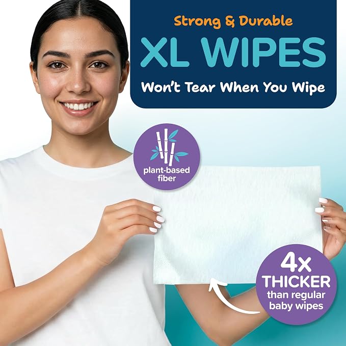 Body Wipes For Adults Bathing No Rinse - 100XL Thick Shower Wipes For Adults No Rinse, 10 Packs of 10 Adult Wipes for Men, Women, Personal Cleansing, Daily Hygiene, Bedridden & Elderly Care, Travel