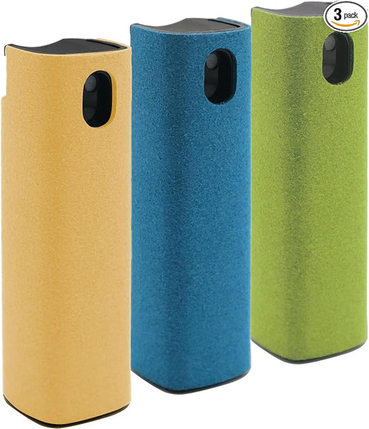 Electronic Touch Screen Cleaner Spray and Wiper, Car Laptop Phone Computer TV Screen Cleaning Accessories for MacBook Display iPad iPhone, Fingerprint Eraser for Screens of Mac - Yellow Green Blue