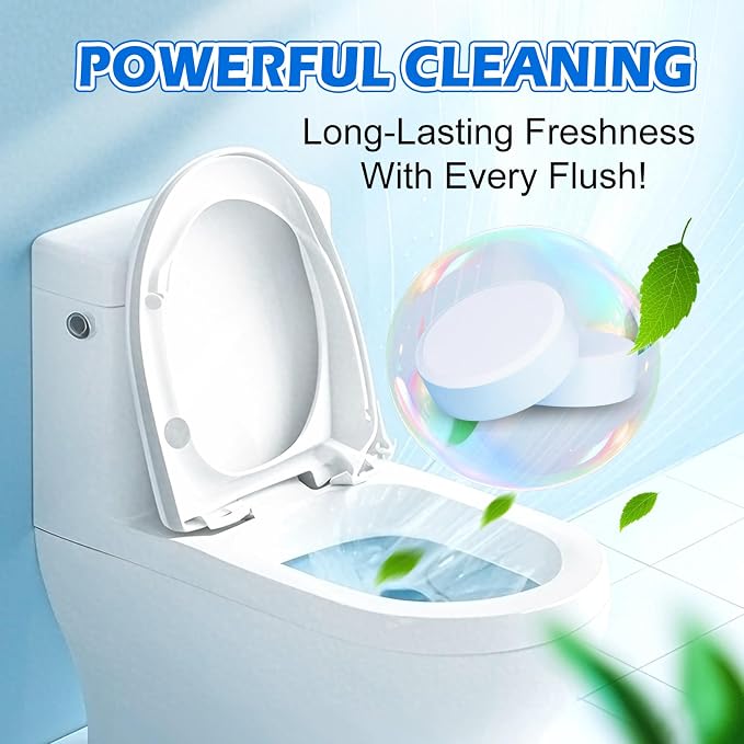 Automatic Toilet Bowl Cleaner Tablets-Fresh Scent,Long-Lasting Cleaning Effectively removes stains and limescale;cleaning with facility Releases fresh fragrance for a pleasant bathroom experience AAA