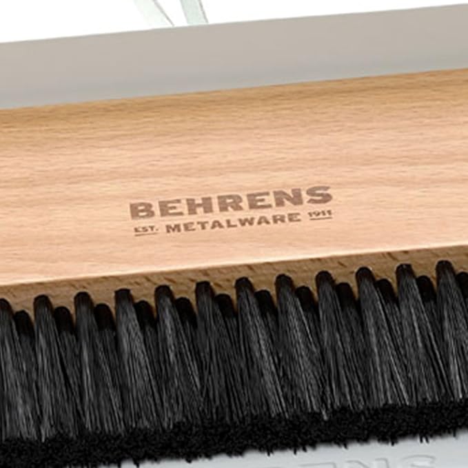 Behrens White Galvanized Dustpan & Brush Set