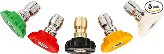 Tool Daily Pressure Washer Nozzle Tips Multiple Degrees, 1/4 Inch, 3.5 GPM | Power Washer Tips Set for Car Washing, 1/4" Quick Connect, 4000 PSI, 5 Pack