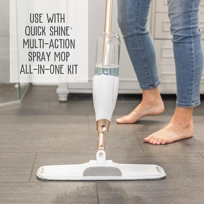 Quick Shine Multi-Surface Floor Cleaner 64 oz-4 Pk, Streak-Free, No Residue | Powered by Baking Soda, Clean Breeze Essence, pH Neutral, No Rinse, PFAS & Ammonia Free, EPA Safer Choice Made in USA