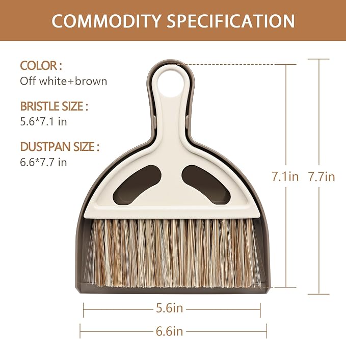Small Mini Hand Broom Dustpan : Small Broom and Dustpan Set, Mini Broom and Dustpan Set, Hand Broom and Dustpan Set,Mini Dustpan and Brush Set for Cat Litter, Kitchen, Tables, Countertops, Cars, etc.