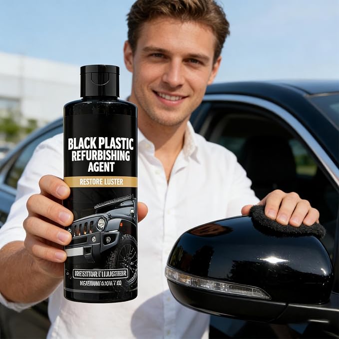 Trim Restorer Automotive 100ml Detailing | Oxidation Remover with Gloves and Sponge for Detailing Restoration Shine Interior Black Trim Dashboard