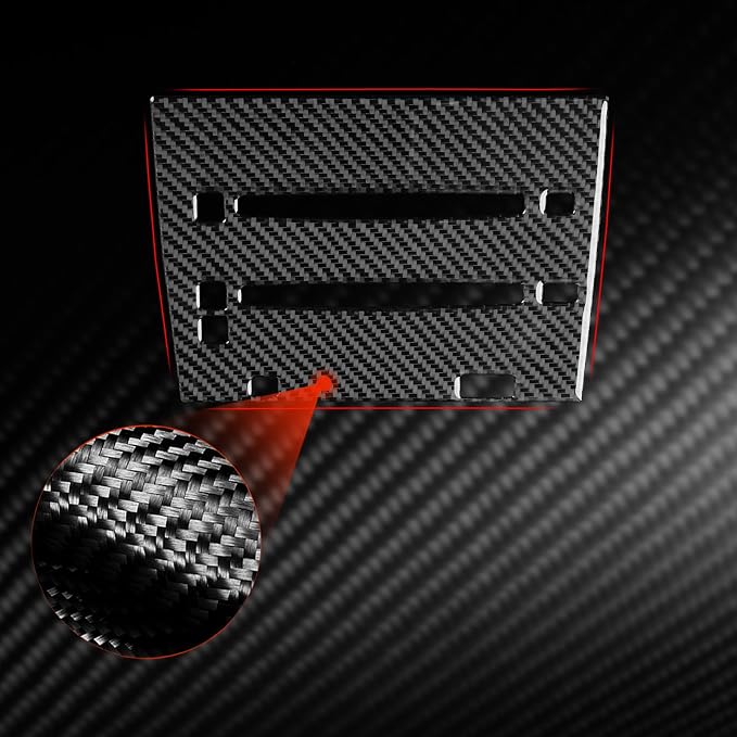 Fit for Cadillac Escalade ESV 2007-2014 / EXT Hybrid 2009-2013 | Real Carbon Fiber | Accessories | Central Console CD Panel Trim | Stickers | Self-adhesive | Thick Overlay