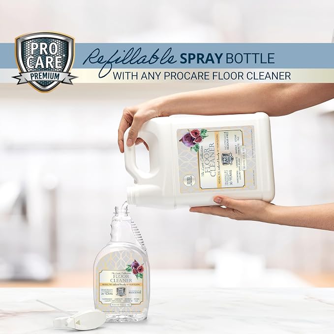 ProCare White Tea & Fig Floor Cleaner (Made in USA) | Vinyl, Wood,Tile, Stone & Laminate Floor Cleaner For Mopping, Household Supplies,Cleaning Solution For Kitchen & Bathroom-32oz/0.95L Spray Bottle