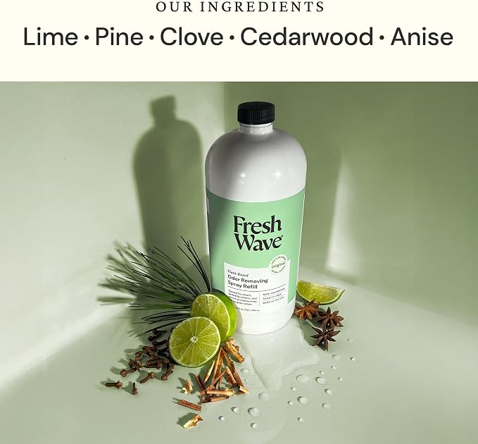 Fresh Wave Odor Eliminator Spray Refill, Room & Fabric, 32 oz, Original | Refills Fresh Wave spray bottles, Plant oil formula, No phthalates or parabens, Fabric and room deodorizer