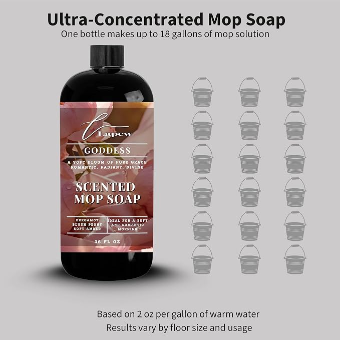 Lapew Goddess Scented Mop Soap - Sweet Grace Type | Luxury Floor Cleaner Concentrate for Mopping Tile, Laminate, Vinyl & Hardwood | Streak-Free, Low-Foam | 36 oz
