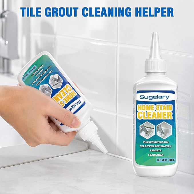 Sugelary Mold Stain Cleaner, 10 Fl oz All-Purpose Gel for Front Loader Seal, Household Cleaner Gel for Bathroom Grout, Sink, Shower, Caulk, Washing Machine Cleaning Solution