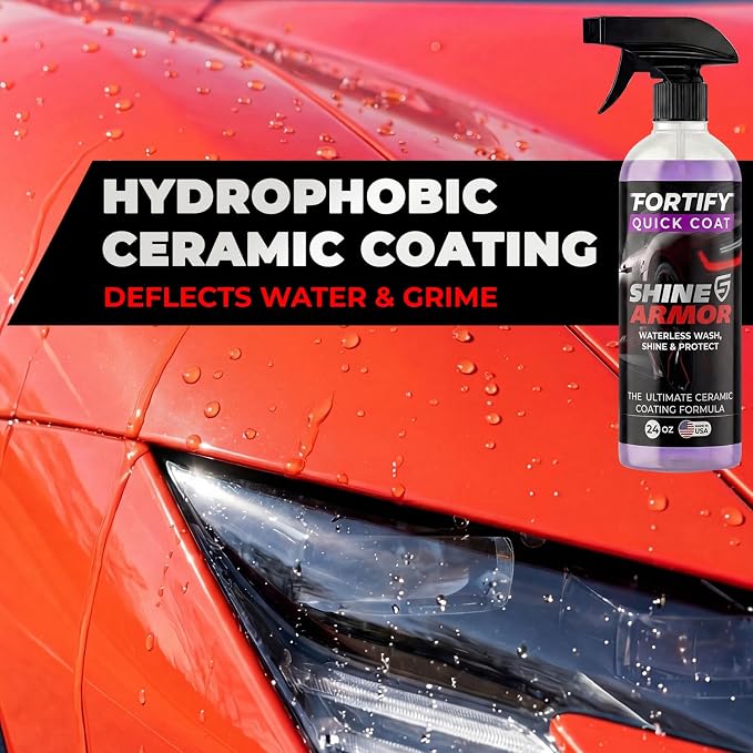 Ceramic Coating Spray - Clean, Glossy, Protected Paint in 15 Minutes Flat | 16 Fl Oz - Twice the coverage, same 15-minute job. Cleans, glosses and seals so dirt and rain slide off between washes.