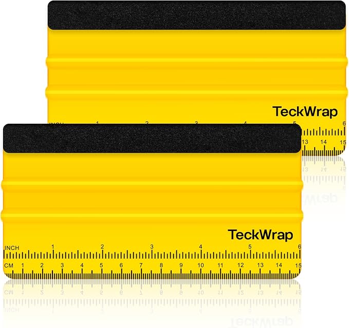 TECKWRAP Professional Felt Squeegee for Vinyl, Yellow, 2 PCS, 6"x2.9" | For Vinyl Decals, Inkjet Vinyl Sticker Paper, Wallpaper, Scratch-Free Application