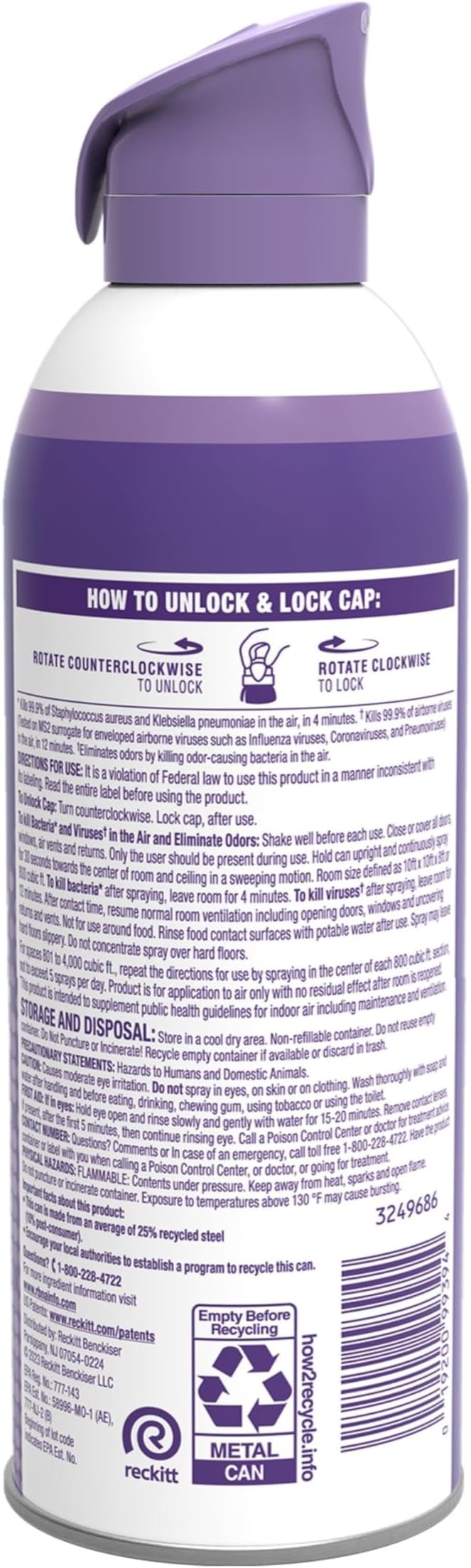 Lysol Air Sanitizer Spray with Bacterial Odor Eliminator for Home & Office, Sanitizing Air Spray, Air Freshener Alternative, Light Breeze Scent, 10 oz (Pack of 3)