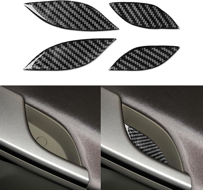 Door Storage Mat Trim for Toyota Corolla 2009-2013 Accessories Black | Soft Carbon Fiber | Upgrades for Car | Only for Left-Hand Drive | Anti-Scratch | Sporty Style