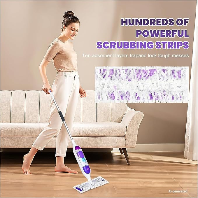 60 Pack Disposable Pads Refills Compatible with Swiffer Power Mop | for Swiffer Power Mop Refill, for All Floor Cleaning, Unscented & Thickened Pads