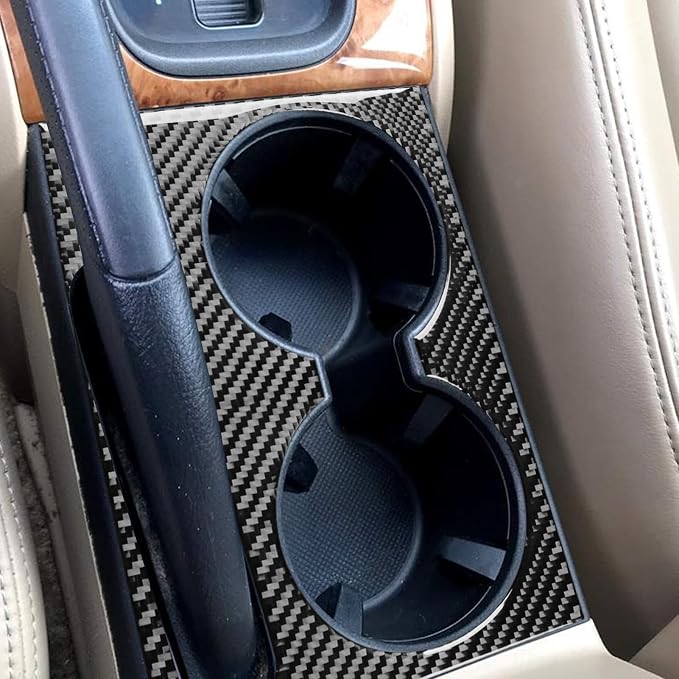 Real Carbon Fiber Trim for Honda Accord Accessories | for 2003 2004 2005 2006 2007，Cup Holder Center Control Panel Cover，Thick Overlay Sticker Decal