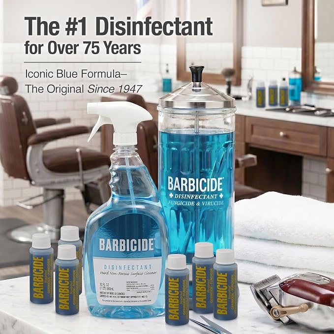 BARBICIDE Disinfectant Spray, 2 oz Bottles (Pack of 6) – EPA Registered, Ready-to-Use Professional Salon & Barber Tool Disinfectant
