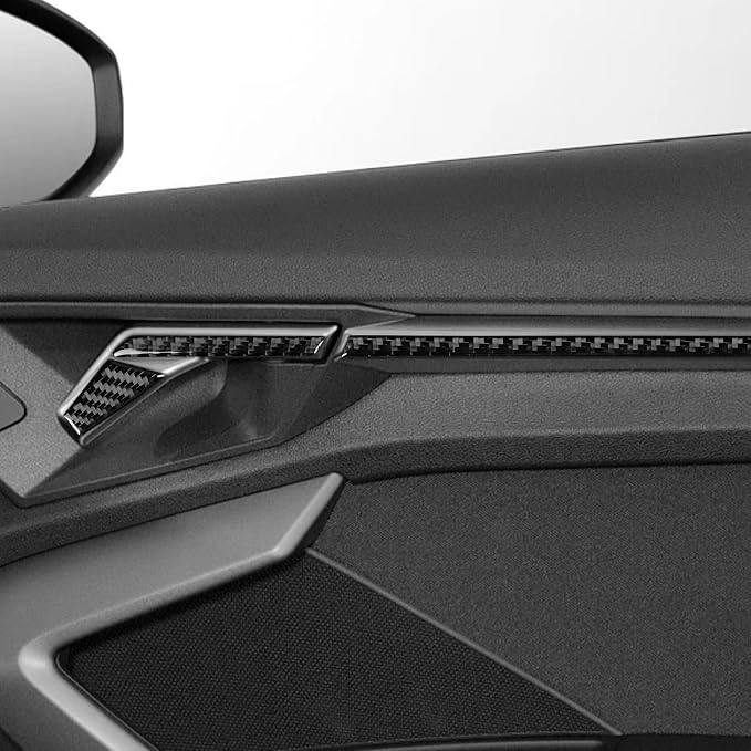 Real Carbon Fiber Door Stickers Fit for Audi A3 8Y S3 2021-2025 | Door Panel Trim Accent Decorations | Accessories | Thick Overlay