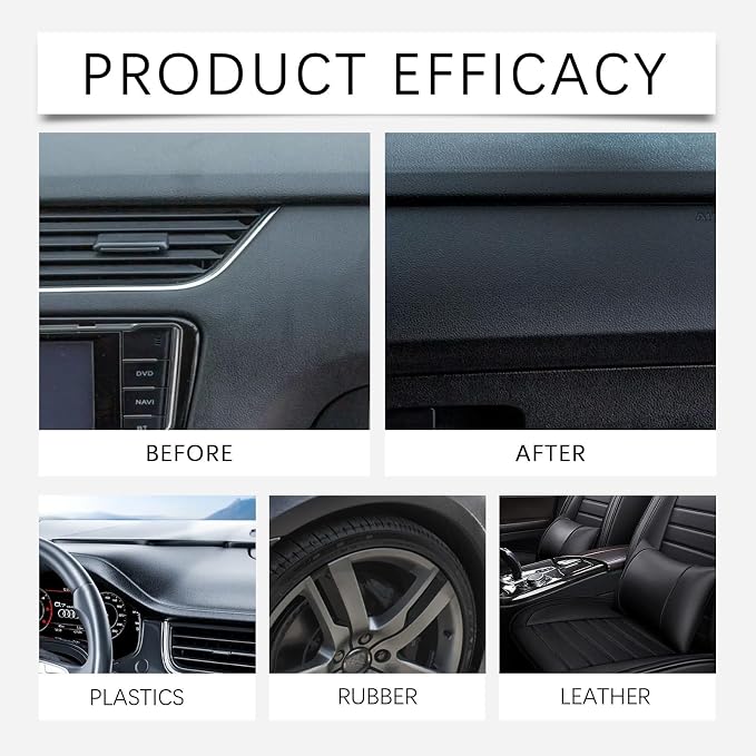 Advanced Plastic Restorer Paste for Cars - 3.5oz Scratch Repair & Cleaner, Long-Lasting Ceramic Coating for Interior & Exterior Trim, Dashboard, Bumpers - Revives Faded Black Plastic, Non-Greasy