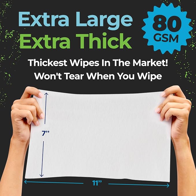 Camping Essentials - Body Wipes for Camping Adults Bathing No Rinse - 100 XL Deodorant Bathing Shower Wipes For Men Women - Personal Hygiene Cleansing Cloth with Aloe - Camping Accessories Supplies