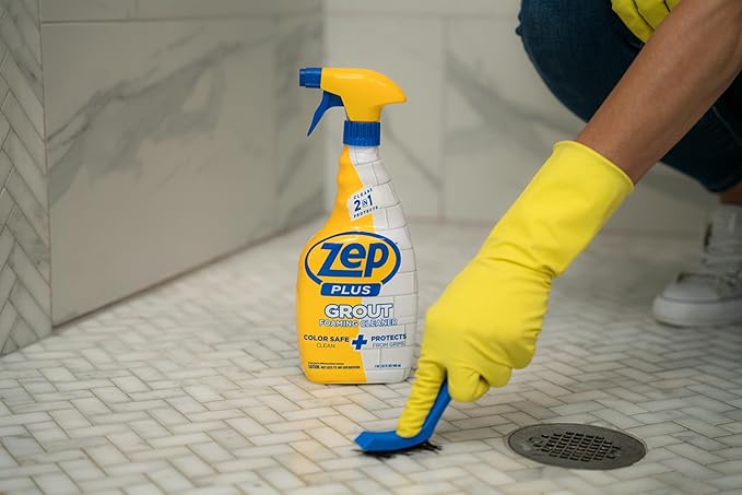 Zep Plus Grout Foaming Cleaner - 32 Fl OZ - R54212-2-in-1 benefits clean while protecting grout from water, dirt and grime