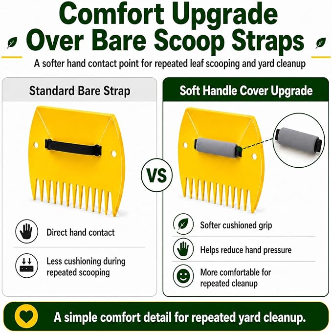Leaf Scoops Hand Rakes, Leaf Claws & Leaf Grabbers for Yard Work with Adult & Kids Garden Gloves, Soft Handle Covers, Family Yard Cleanup Kit for Leaves and Grass Clippings