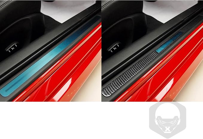 Real Carbon Fiber Trim for Infiniti Accessories | for G35 G37 G25 Q60 Q40 2007-2015 X S Sedan Door Sill Scuff Plate Guard Sills Interior Thick Overlay Decal