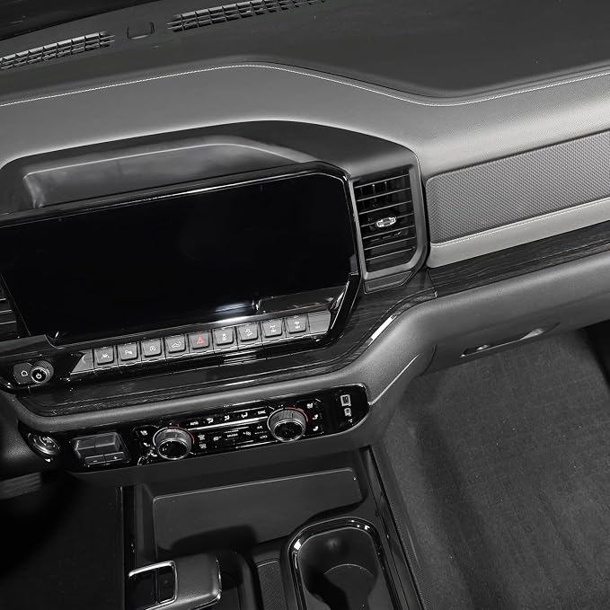 RT-TCZ for Silverado Dashboard Panel Trim Compatible with Chevy Silverado 2022 2023 Black Wood Grain Interior Accessories 2pcs