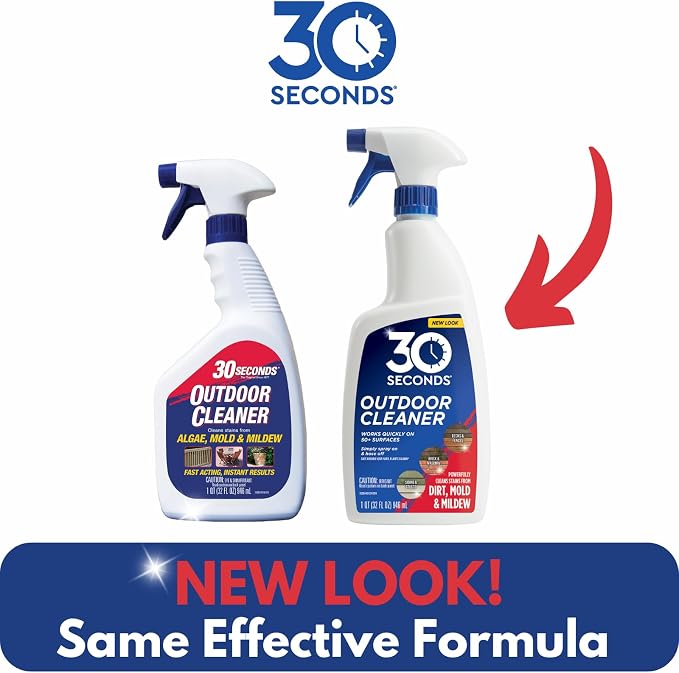 30 SECONDS Outdoor Mold & Mildew Stain Remover Spray | Ready To Use | 32 fl. oz. | 2 Pack