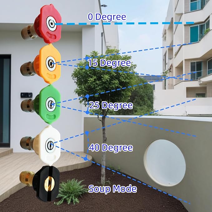 Upgraded Pressure Washer Wand, Brass Nozzle Quick Connect Sprayer for Car Pool Patio Lawn Cleaning