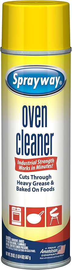 Sprayway Oven Cleaner Aerosol Spray, 20oz, Pack of 6 | Foaming Action, Cuts Through Grease & Baked-On Food | No Scraping, Works on Warm or Cold Ovens, Grills, Grates