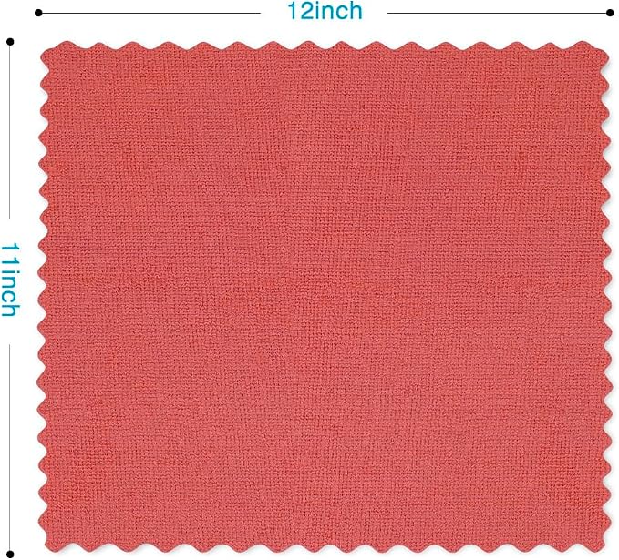 Orighty Microfiber Cleaning Cloth 5 Pack, Red Cleaning Rags 12x11 inch | Microfiber Towels for Cars, Highly Absorbent Household Cleaning Supplies, Reusable Lint Free Cloths for House, Kitchen
