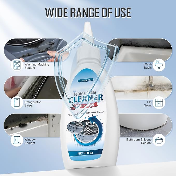 Leopong Home Cleaner Gel, Cleaner for Washing Machine, Refrigerator Strips, Household Shower, Kitchen Sinks, Walls, Tiles, Bathrooms- 10 fl oz