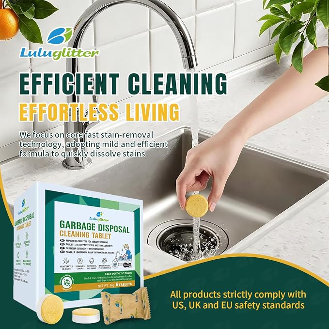 Garbage Disposal Cleaner Deodorizer Tablets 6 Pack Sink Freshener Kitchen | Deep foaming clean, Fresh scent, All disposal compatible,Effortless maintenance