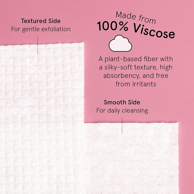 grace & stella Face Towels Disposable - Travel Essentials - Ultra-Soft & Absorbent Face Wipes Towelettes - XL Facial Towels for Cleansing & Makeup Removal - Lint-Free Facial Tissue - Vegan (60 Count)