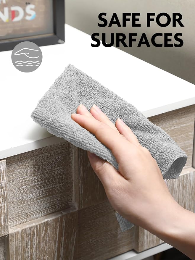 Fantasticlean Microfiber Cleaning Cloth Rolls- 150 Sheets (2 Rolls of Grey) | 12'' by 12'', Super Absorbent, Lint-free, Tear-away Microfiber Towel Roll, for All-Purpose Cleaning