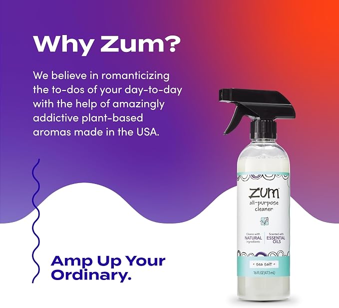 Indigo Wild Zum All-Purpose Cleaner - Natural Multipurpose Cleaner Made with Essential Oils, Baking Soda & More - Sea Salt, 16 fl oz