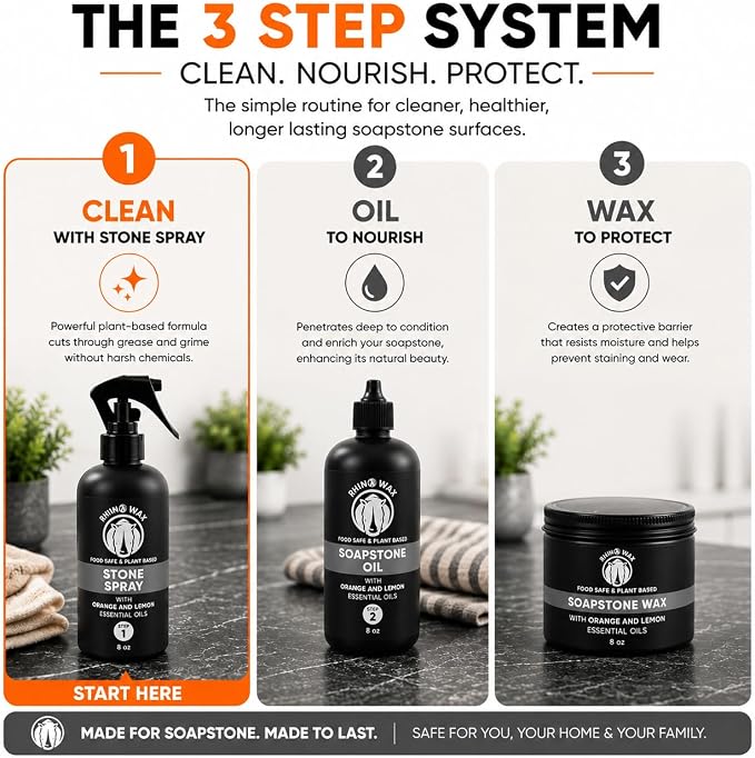 Rhino Wax New Formula Soapstone Spray Cleaner - Made in USA