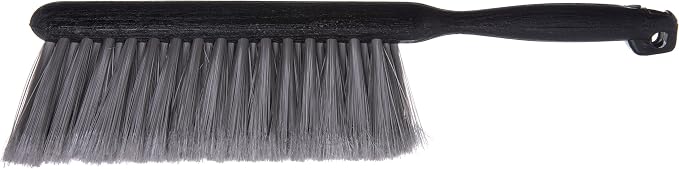 SPARTA Flo-Pac Bench Brush with Flagged Bristles, Small Counter Broom with Handle for Cleaning Smooth Surfaces, 8", 12 Count, Gray
