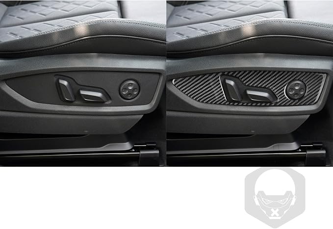 Real Carbon Fiber Trim for Audi 80A Q5 Accessories | for SQ5 2018-2025 Dash Seat Adjustment Button Panel Frame Cover Sticker Interior Thick Overlay Decal